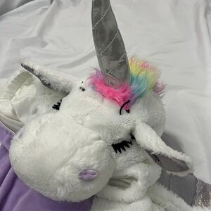 Plush Unicorn costume with Rainbow Mane
